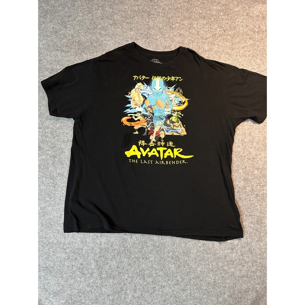 Nickelodeon Avatar The Last Airbender T Shirt Mens 2X Black Graphic Crewneck